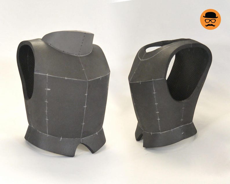 Medieval Chest Armor No.1 - Printable DIY EVA foam cosplay pattern, scalable PDF template image 2