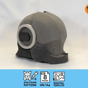 Cyborg No.3 - DIY Printable EVA Foam Helmet Pattern for Cosplay, scalable PDF template