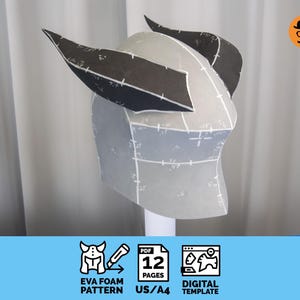 Crimson Knight Helmet - DIY-afdrukbaar EVA-schuimpatroon voor cosplay, schaalbare pdf-sjabloon