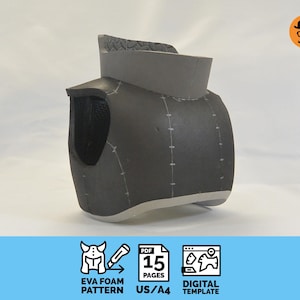 Armadura de pecho n.° 4: patrón de espuma EVA imprimible para cosplay (plantilla PDF escalable).
