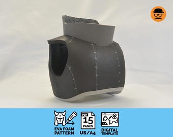 Upper chest armor No.4 - DIY Printable EVA Foam Pattern for Cosplay, scalable PDF template