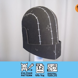 Eisen Roboter Helm - DIY druckbares EVA Foam Helmmuster für Cosplay, skalierbare PDF-Vorlage