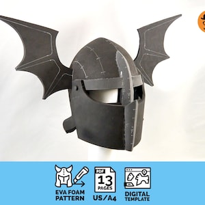 DIY Bat Knight helmet - digital pattern for EVA foam