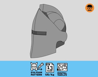 Knight helmet No7 - DIY Printable EVA Foam Helmet Pattern for Cosplay, scalable PDF template