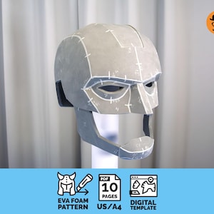 Capuz de Vigilante - Molde imprimível em espuma EVA para cosplay, modelo em PDF escalável (nível avançado)