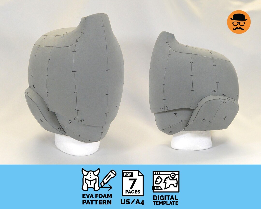 Helmet Pdf Pattern Bio Helmet No.1 - DIY Printable EVA Foam Helmet Pattern for Cosplay ...