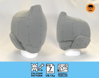 Casco biologico n. 1 - Modello stampabile fai-da-te per casco in schiuma EVA per cosplay, modello PDF scalabile