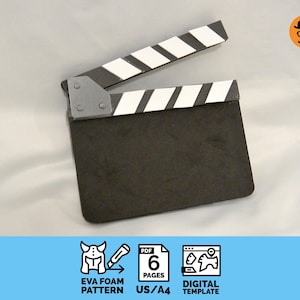 Film Clapperboard - DIY Printable EVA Foam Pattern for Cosplay, scalable PDF template