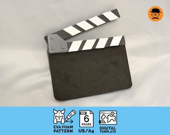Filmklapper: zelfafdrukbaar EVA-schuimpatroon voor cosplay, schaalbare pdf-sjabloon