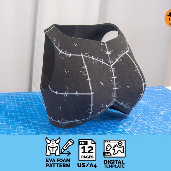 Female Armor No.4 – EVA Foam Chest Plate Cosplay Template (DIY Printable PDF File)