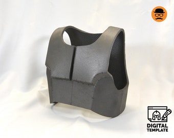 Upper chest armor No.2:  DIY Printable EVA Foam Armor Pattern for Cosplay, scalable PDF template