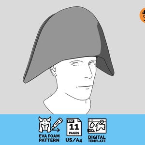 Bicord Hat - Printable DIY EVA foam cosplay pattern, scalable PDF template