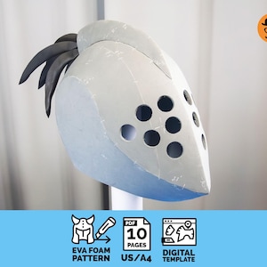 DIY EVA foam helmet pattern for an Iron Fang medieval-inspired helmet - perfect for cosplay and crafting projects