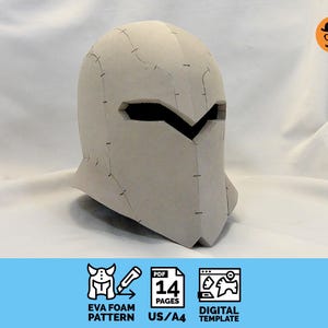 Sentinel Helmet - Printable DIY EVA foam cosplay pattern, scalable PDF template (expert level)
