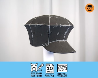 Hat No.4 - DIY Printable EVA Foam Hat Pattern for Cosplay, scalable PDF template