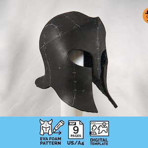 Corinthian helmet:  DIY Printable EVA Foam Helmet Pattern for Cosplay, scalable PDF template