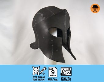 Elmo corinzio: modello fai da te per casco in schiuma EVA stampabile per cosplay, modello PDF scalabile