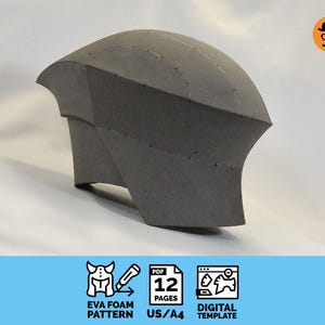 Cyborg No.2 - DIY Printable EVA Foam Helmet Pattern for Cosplay, scalable PDF template
