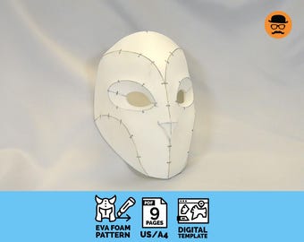 Owl mask: DIY Printable EVA Foam Mask Pattern for Cosplay, scalable PDF template