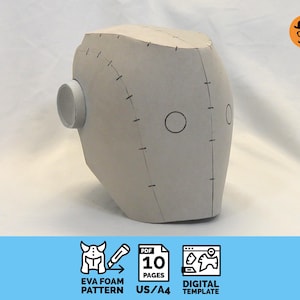 Capacete básico nº 3 - Molde de capacete em espuma EVA para cosplay, imprimível e escalável.