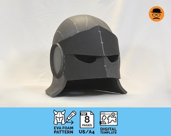 Casco de batalla n.° 1: patrón de casco de espuma EVA imprimible para cosplay (plantilla PDF escalable)