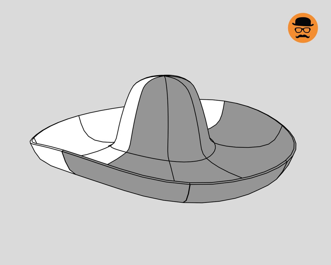 Sombrero Hat Printable DIY EVA Foam Cosplay Pattern, Scalable PDF