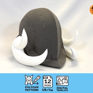 Barbarian helmet No.2: DIY Printable EVA Foam Helmet Pattern for Cosplay, scalable PDF template
