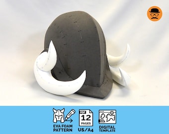 Barbarian helmet No.2: DIY Printable EVA Foam Helmet Pattern for Cosplay, scalable PDF template