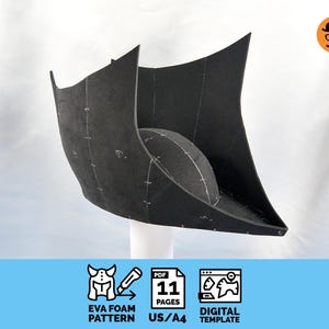 Cornette Hat - DIY Printable EVA Foam headgear Pattern for Cosplay, scalable PDF template, download, print and build your own!