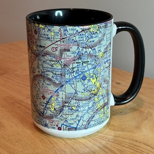 Western PA Aeronautical Chart Coffee Mug - Aviation Gift