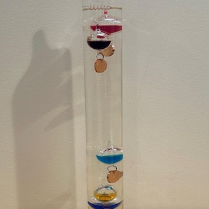 Galileo Glass Thermometer Tall 11.5” Colorful