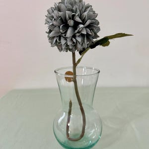Handblown Glass Bulb Vase G3 100% Recycled Bud Vase Green Hue Made In Mexico 6”