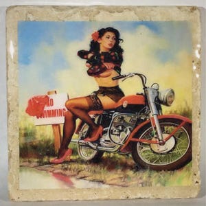 Motorcycle PinUp Coasters