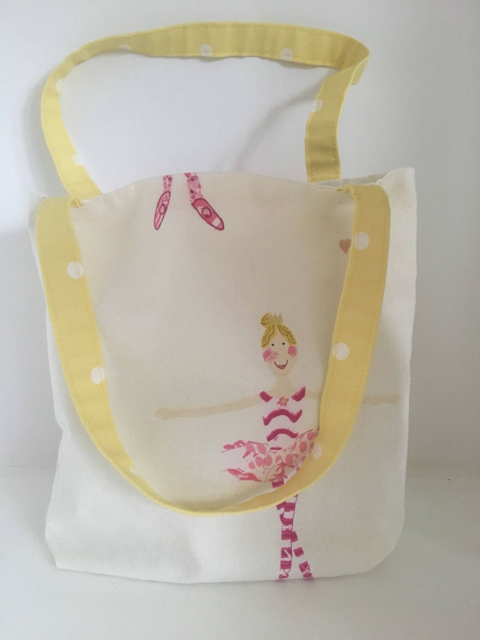 ballet tote bag, dance bag, canvas tote bag, lined