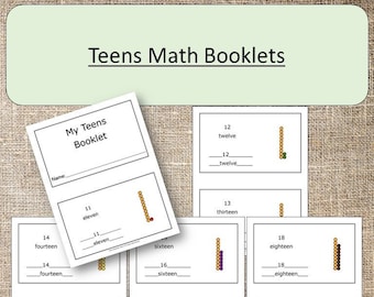 Teens Booklet Math Numerals and Numbers Montessori Homeschool Preschool Activities