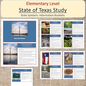 State of Texas Symbols Booklet Elementary Montessori Homeschool