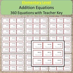 Addition Equations Montessori Math Elementary Homeschool