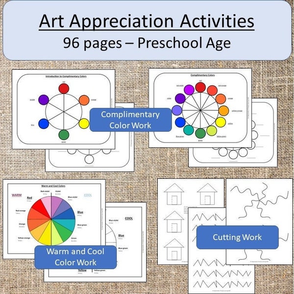 Art Appreciation for Preschool Homeschooling Classrooms Teach Basic Art to Fine Art printable PDF Reggio Emilia