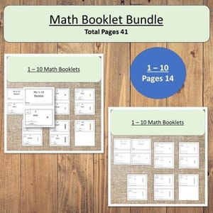 Math Booklet Bundle Montessori 1-10, Teens, Tens, and Hundreds Montessori