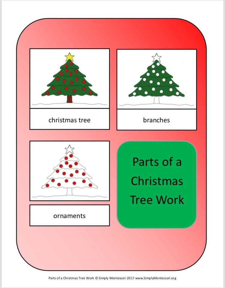 Parts of a Christmas Tree Work Montessori Preschool Emilio  Etsy
