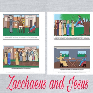 Zacchaeus Sequence Story Sunday School Preschool Home school Montessori Bible Stories church Jesus Godly Activities for Play and Learning