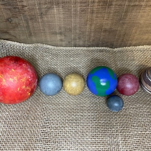 Larger Set Wooden Solar System Set Hand Painted Montessori Preschool educational image 7