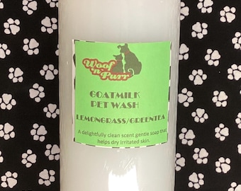 Lemongrass/GreentTea GoatMilk Pet Wash 16 or 8 oz. size