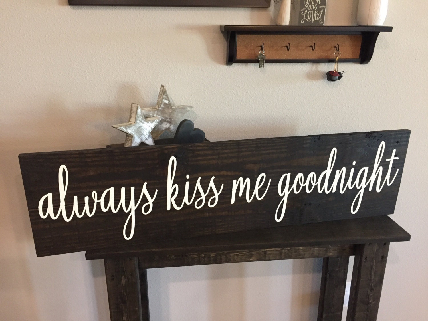 Pallet Sign Large Always Kiss Me Goodnight 11x42 Font Pallet Sign Large Always Kiss Me Goodnight 11x42 Font Rustic Shabby Chic Wood Art Hand Painted Aubrey Item Pws0130142