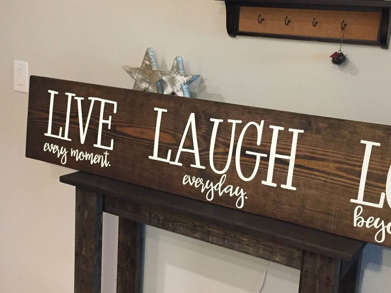 Wooden Sign Live Laugh Love Sign 11x60 Rustic Etsy