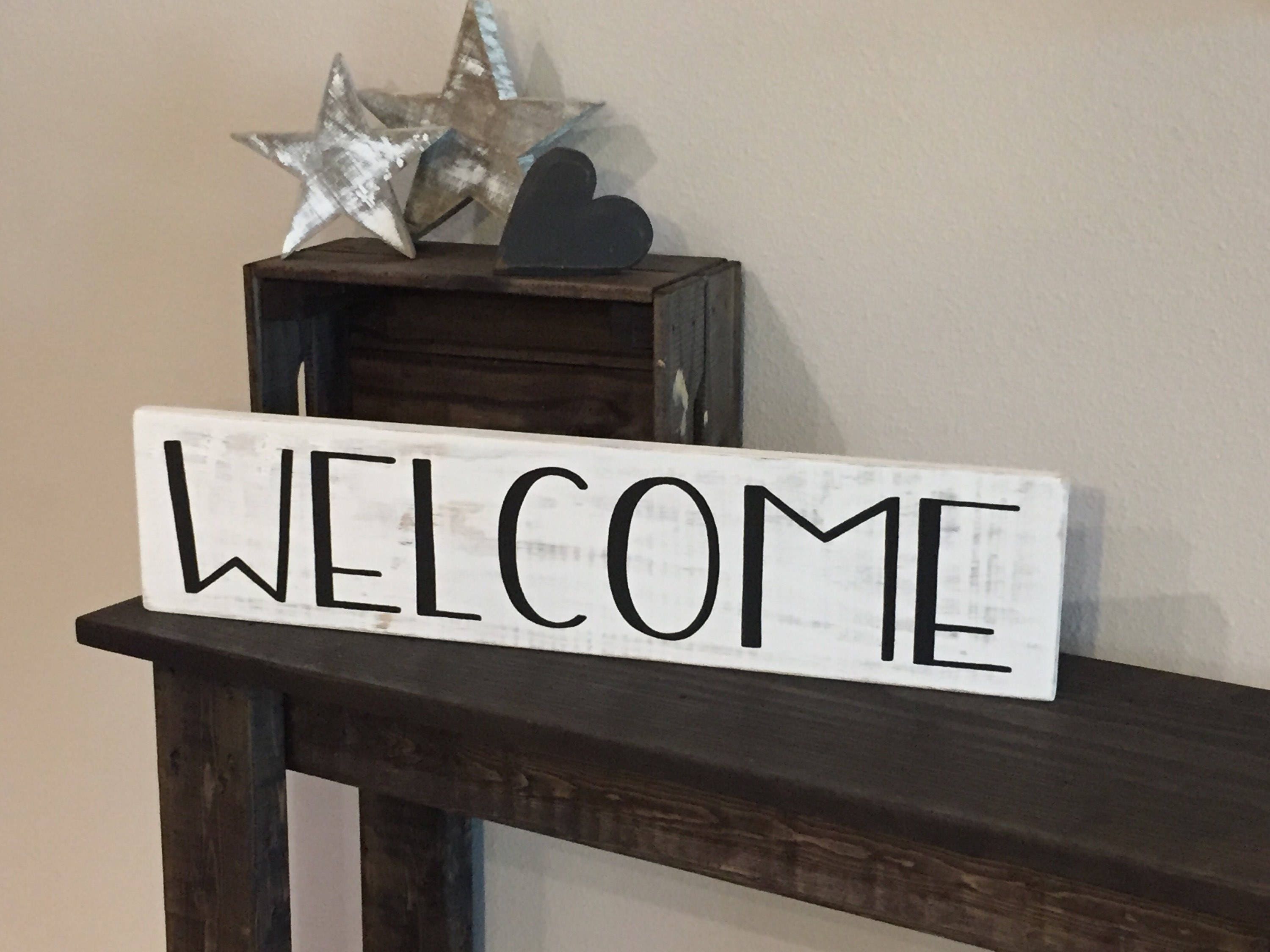 Pallet Welcome Sign 5.5x24 Home Love Rustic | Etsy