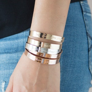 Handwriting Cuff Bracelet,Gold,Rose,Silver Bracelet, Inspirational Bracelet, Engraved Bracelet,Personalized Bracelet,Monogram Bracelet