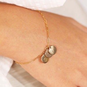 Personalized Paper Clip Bracelet: 14K Gold Filled Initial Charm