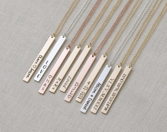 Personalized Necklace, Custom Necklace, Name Necklace, Initial Necklace, Gift for Mom, Wedding gift, Bar Necklace