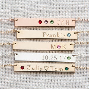 Birthstone Necklace,Custom Necklace,Bar Necklace,Bridesmaid Gift,Gift for Mom